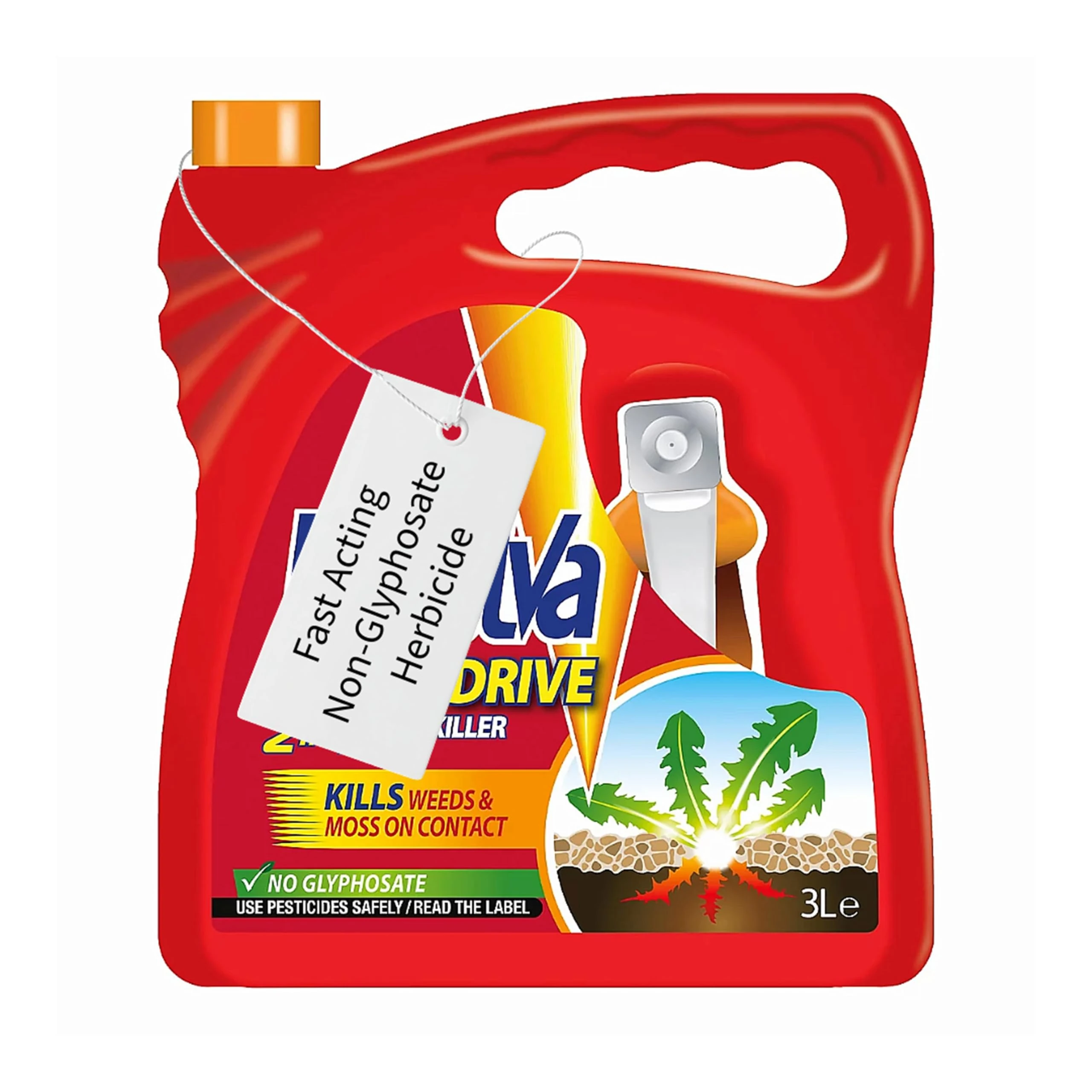 Fast Acting Weed Killer Sprayer - Path & Drive 2in1 Weedkiller Ready to Use 3L Garden Sprayer with Topline Card. Dandelion Weed Burner for Driveways, Paths or Patios.