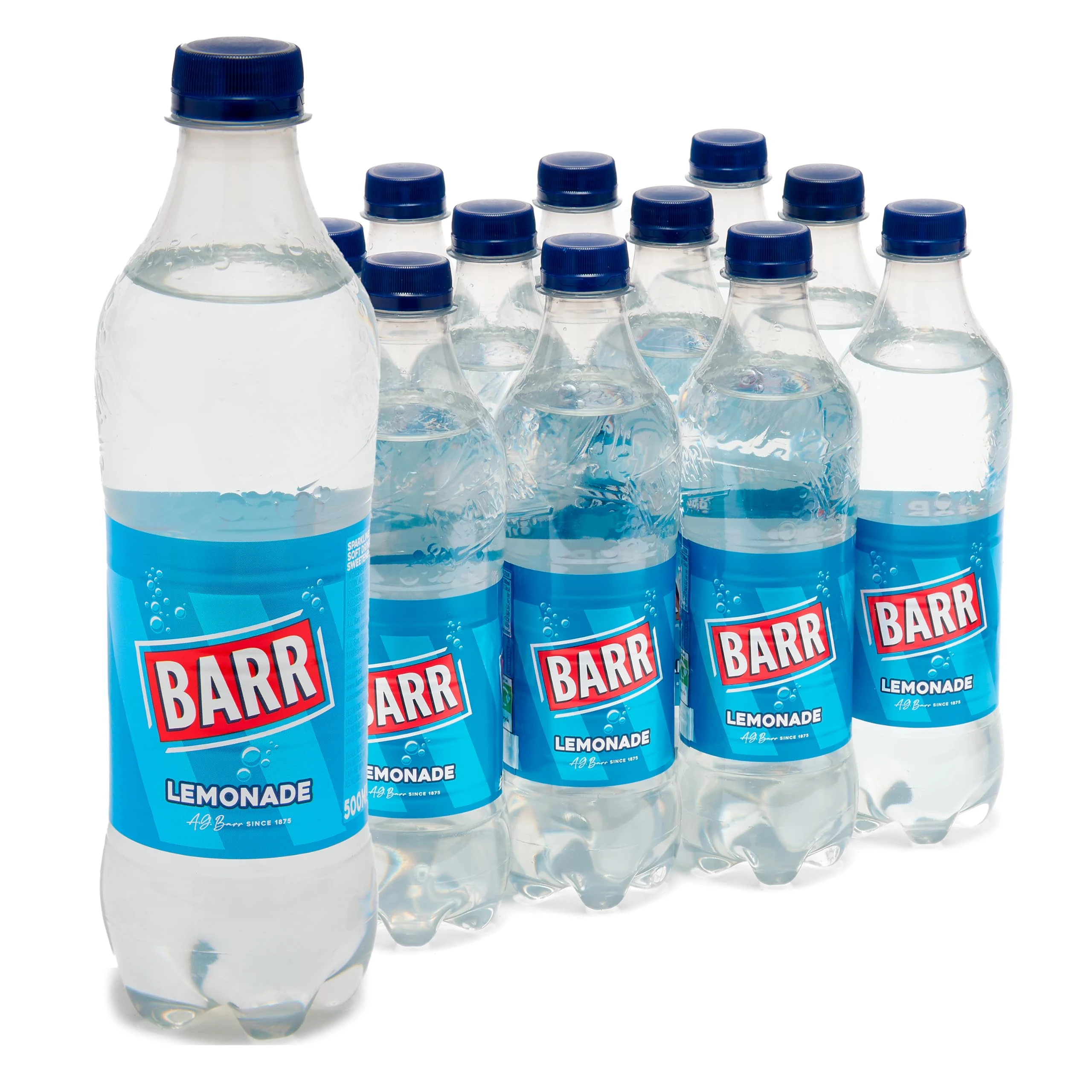 Barr Lemonade Cans - Fizzy Drinks 12 Pack x 500ml Bottles - Refreshing Lemon Flavoured Soft Drink