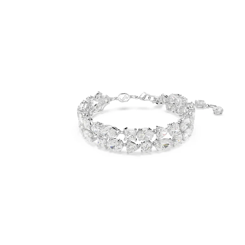 Swarovski Mesmera Double Bracelet, White Crystals in a Rhodium Plated Setting, from the Mesmera Collection