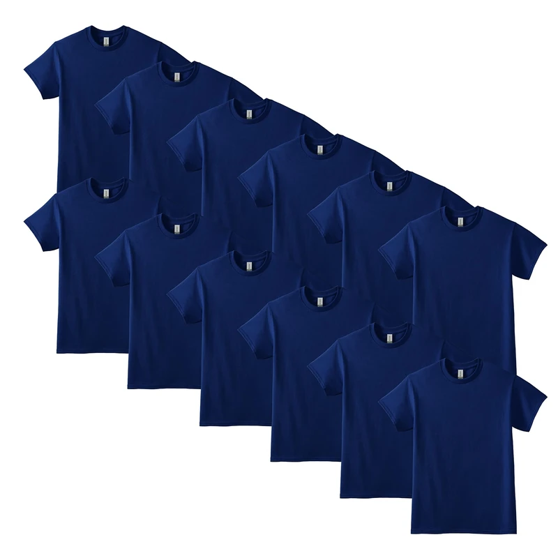Gildan Mens DryBlend Adult T-Shirt, 2-Pack Short Sleeve T-Shirt, Navy (12-Pack), XL
