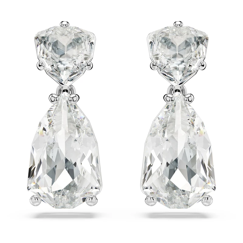 Swarovski Mesmera Drop Earrings, White Zirconia Crystals in a Rhodium Plated Setting, from the Mesmera Collection
