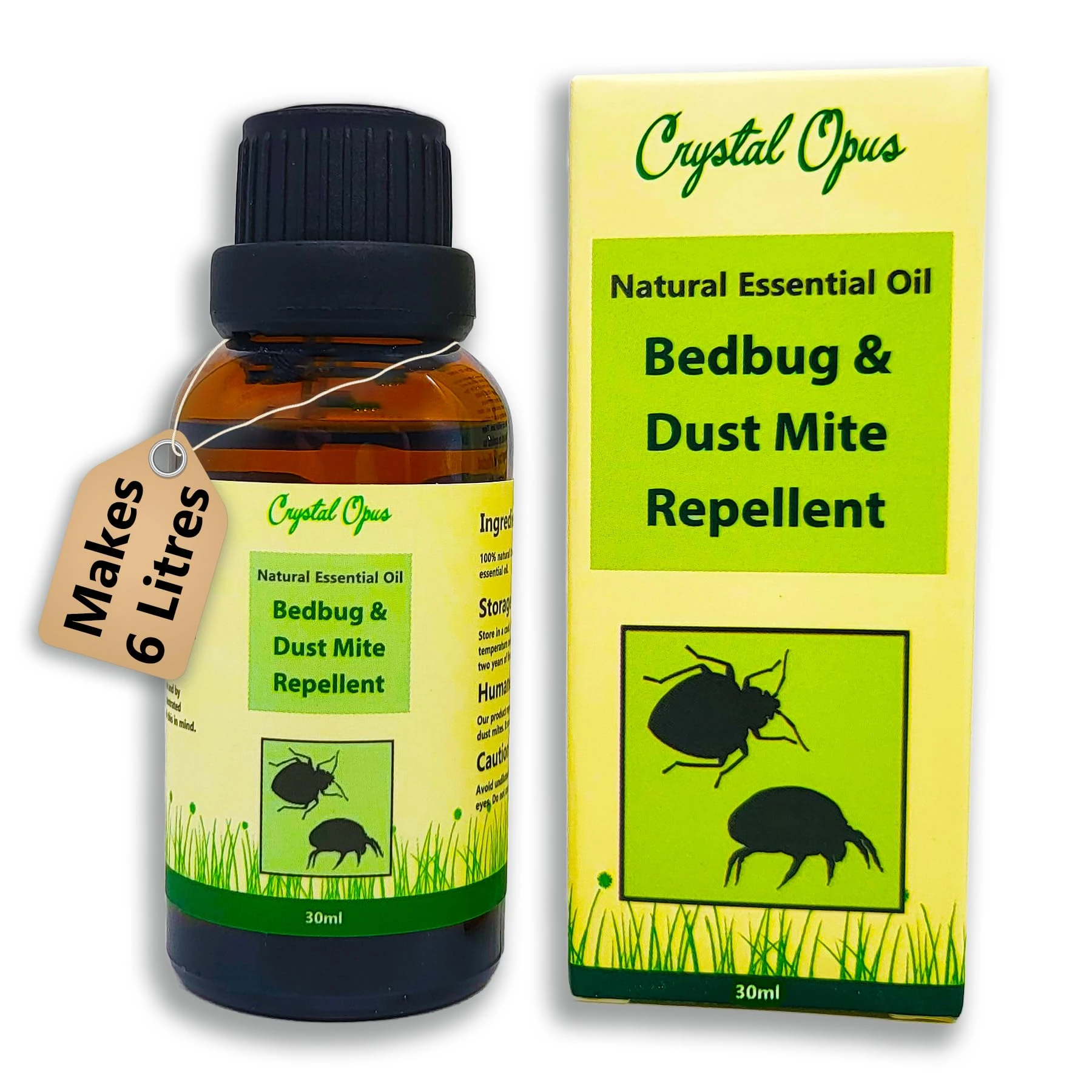Bed Bug & Dust Mite Natural Repellent. Safe for Humans & Pets. Smells Beautiful. Makes 6 litres. Spray On Beds, Sofas, Carpets, Floors, Furniture Legs, Fabrics & Surfaces. Essential Oil Blend.