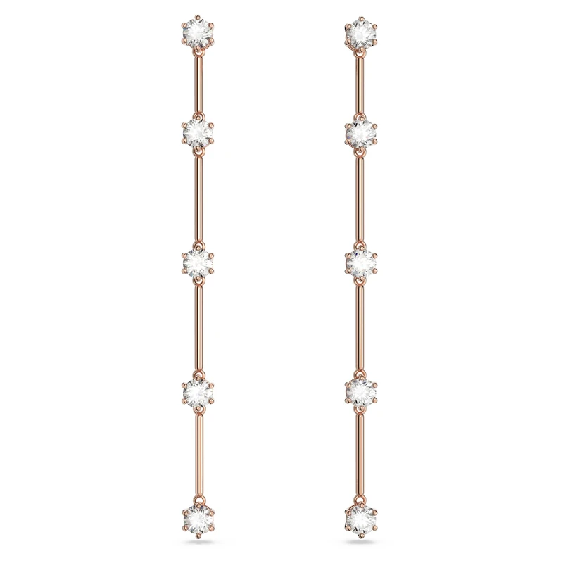 Swarovski Constella Drop Earrings, Clear Crystals in a Rose Gold-Tone Setting, from the Constella Collection