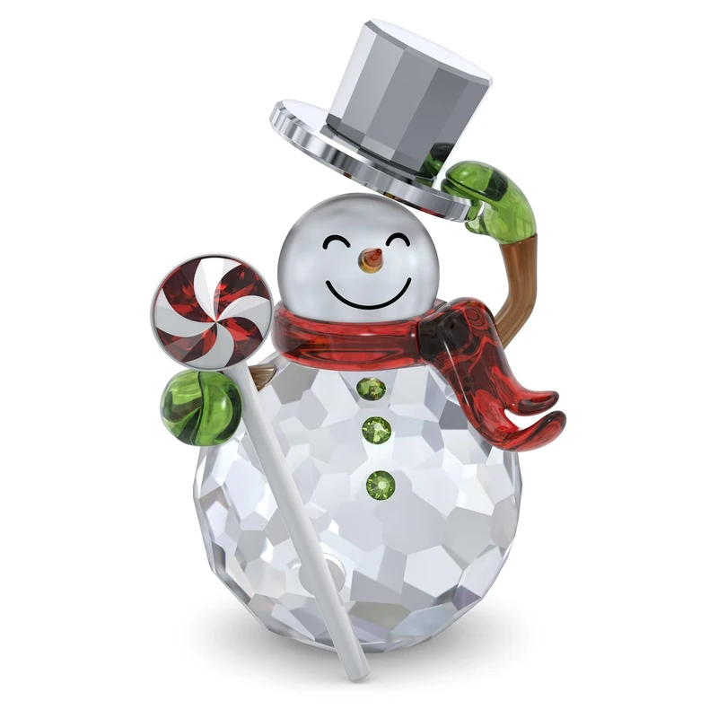 Swarovski 2023 Holiday Cheers Dulcis Snowman Figurine, White and Multi-Coloured Crystals, from the Holiday Cheers Collection