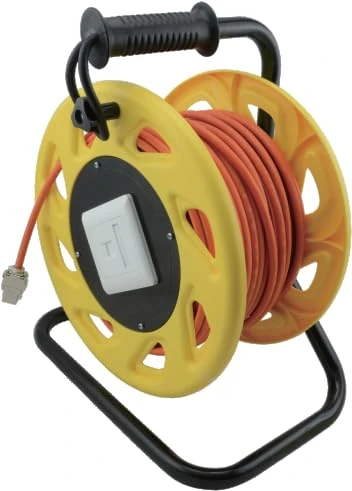 Cable Drum, Network Cable Cat 7A, Mobil, Orange/Gelb, 50 m