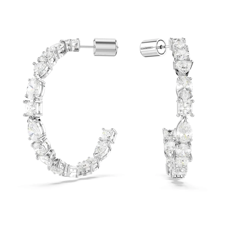 Swarovski Mesmera Hoops - White Crystals Rhodium Plated