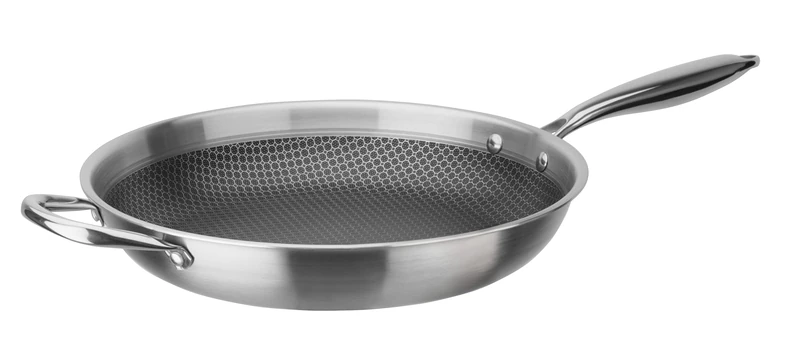 GSW 868532 Inoxxa Black Frying Pan with Counter Handle and Honeycomb Structure Diameter 32 cm