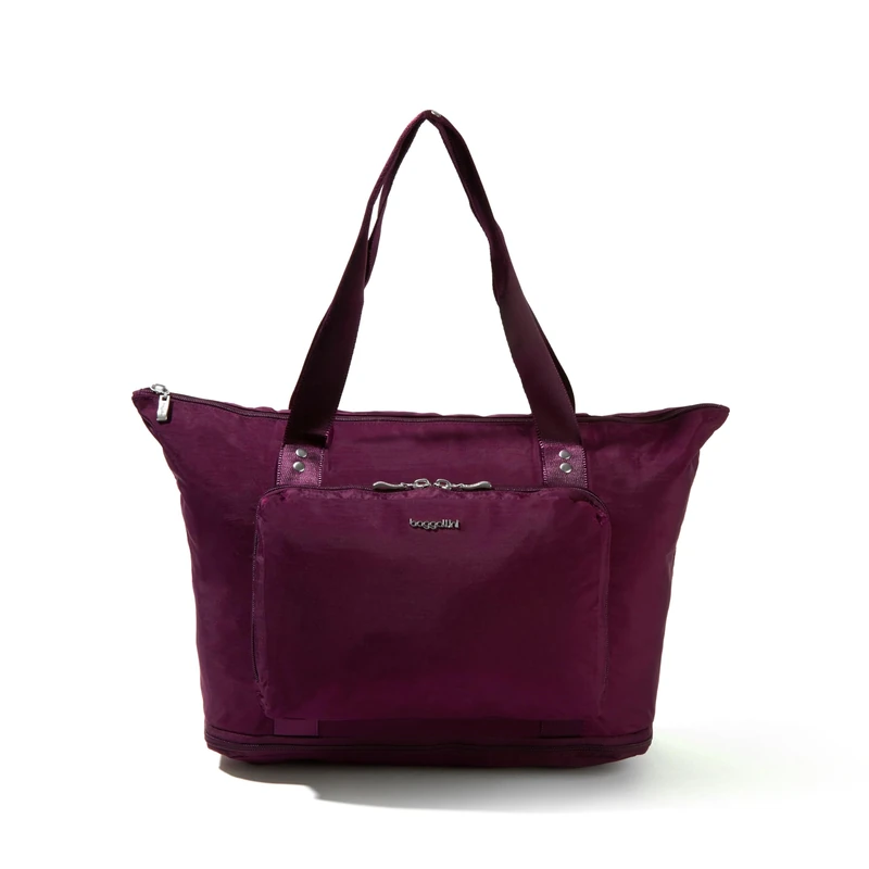 Baggallini Women's Carryall Expandable Packable Tote, Mulberry, One Size