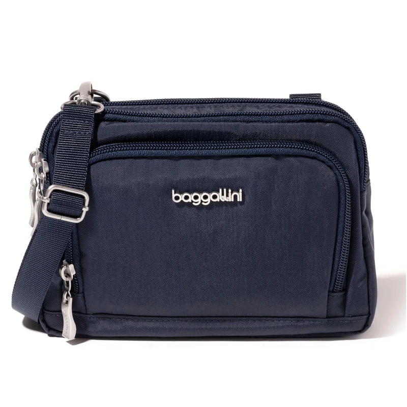 Baggallini Women's Triple Zip with Front Wallet, French Navy, One Size - Image 1