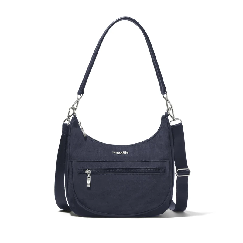 Baggallini Women's Modern Pocket Half Moon Bag, French Navy, One Size