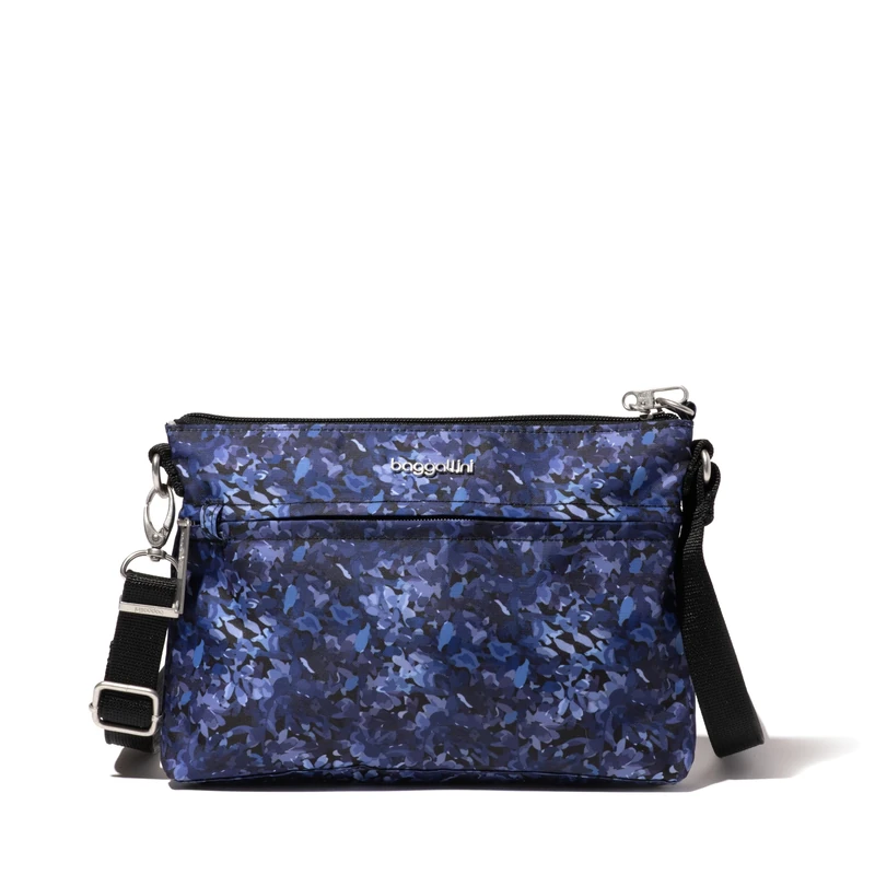 Baggallini Women's Securtex Anti-Theft Memento Crossbody Bag, Indigo Petal, One Size