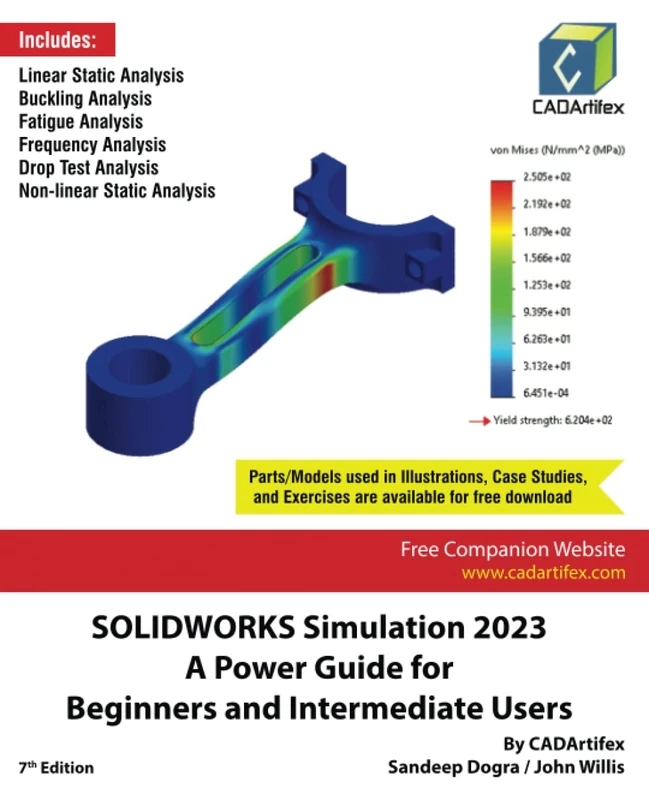 SOLIDWORKS Simulation 2023: A Power Guide for Beginners and Intermediate Users: Colored
