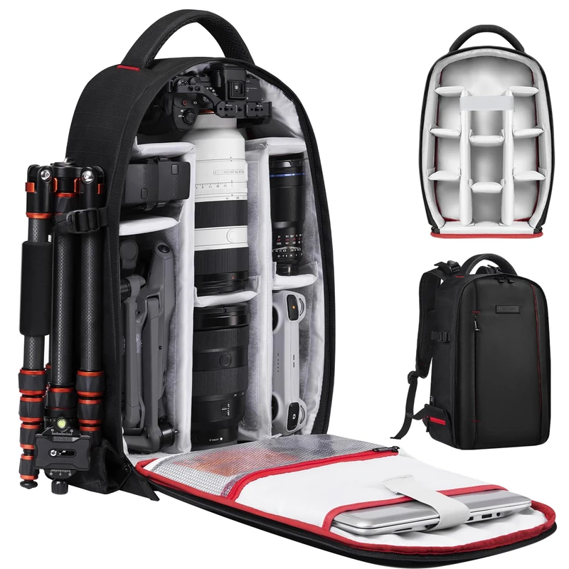 K&F Concept Camera Backpack for Photographers DSLR SLR Camera Bag with Laptop/Tripod Compartment - Image 1