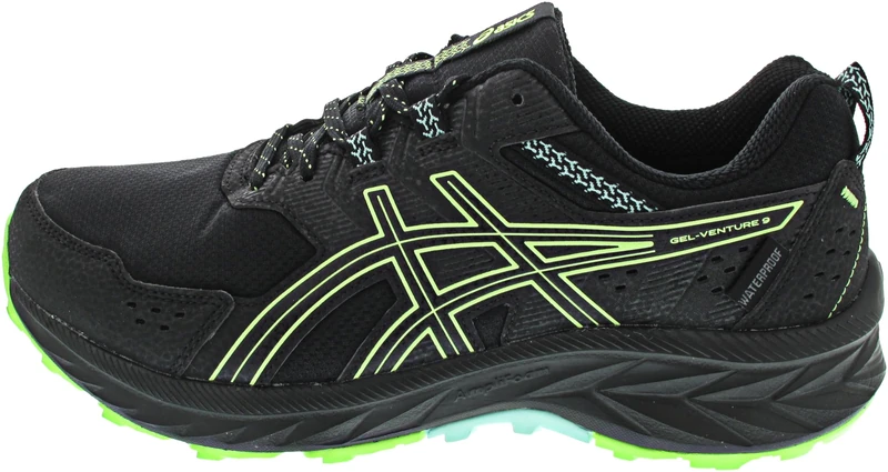 ASICS 1011B705-002 Gel-Venture 9 Waterproof Men Black/Illuminate Green UK 9 - Image 1
