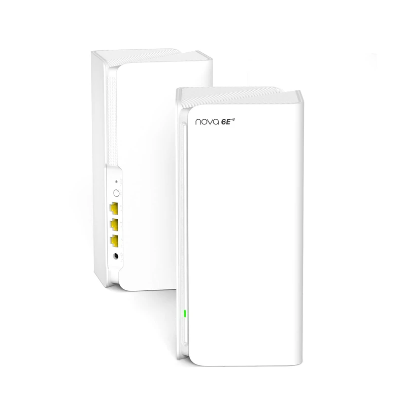 Tenda Nova Mesh Wi-Fi 6E AXE5700 Whole Home Tri-Band Mesh Wi-Fi 6E System, (MX21 Pro), 6G Band, Cover up to 7,300ft² and 200 Devices,Seamless Roaming, 8K, VR HD, Cloud Games, Pack of 2