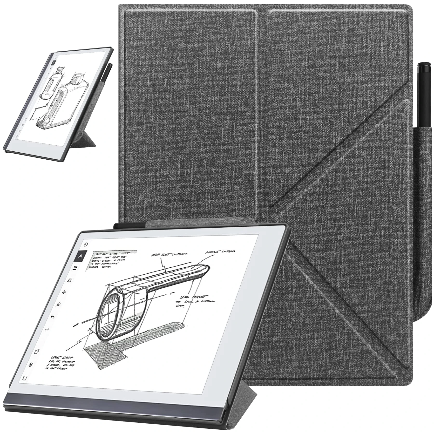 ZOENHWA Case for 10.3 inch Remarkable 2 (2020 Released) - with Stable Folding Stand Design and Pen Pocket,Remarkable 2 10.3" Digital Paper Tablet Cover, Not Fit Remarkable 1- grey