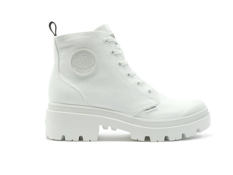 Palladium Women's Pallabase Twill Sneaker, White, 5.5 UK