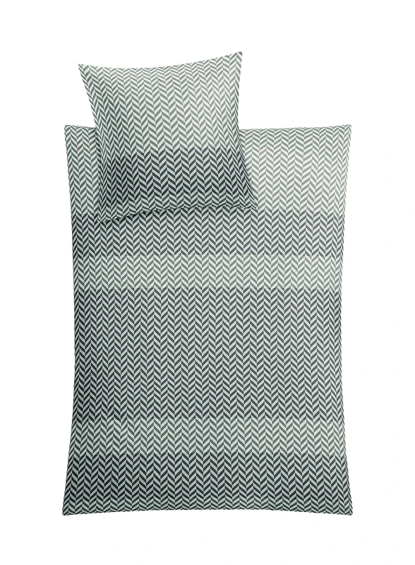 Kleine Wolke Cosy Bed Linen, Cotton, Grey, 155 x 220 cm (80 x 80 cm) - Image 1