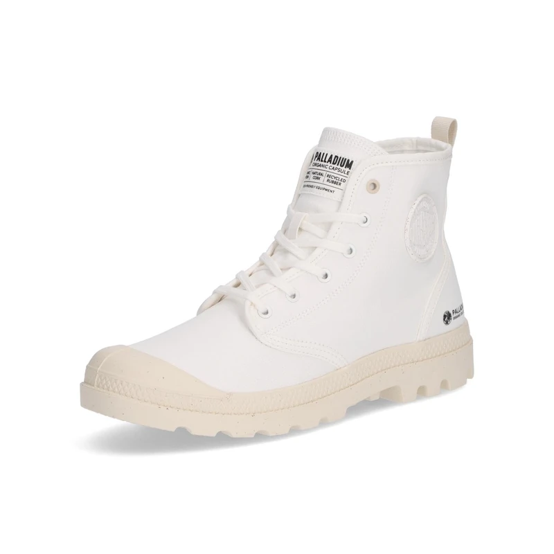 Palladium Pampa Hi Zip Organic Unisex Trainers, Star White, 8 UK