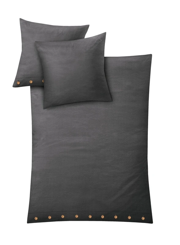 Kleine Wolke Leinna Bed Linen, Cotton, Anthracite, 155 x 220 cm (80 x 80 cm) - Image 1