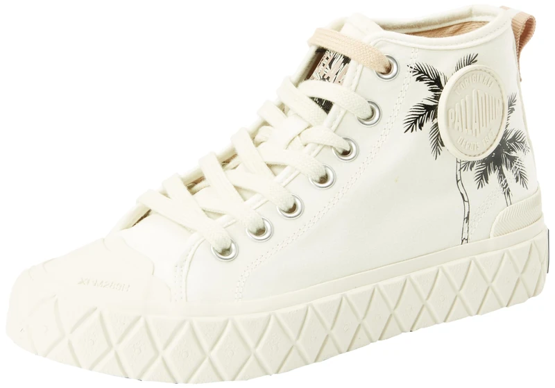 Palladium Unisex Palla Ace Mid Fest Sneaker, Cream White, 3.5 UK