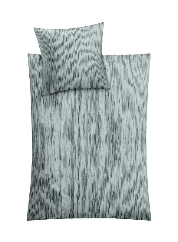 Kleine Wolke Mino Bed Linen, Cotton, Silver Grey, 155 x 220 cm (80 x 80 cm)