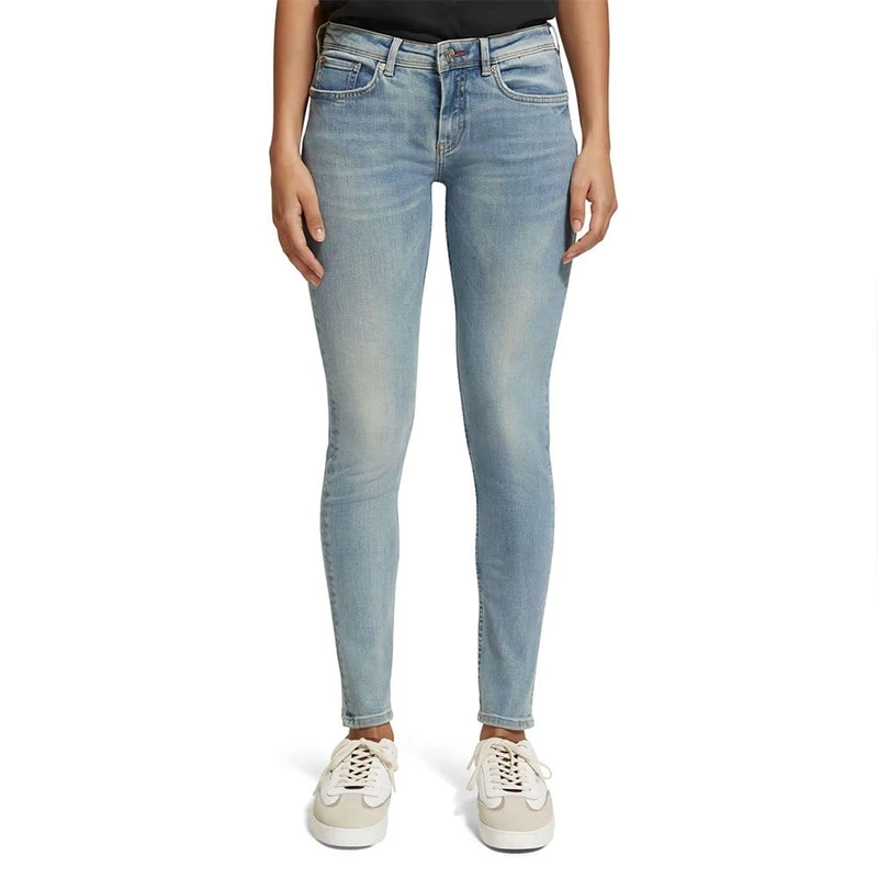Scotch & Soda Women's Bohemienne Mid-Rise Skinny Jeans, Waterways, 28W x 30L