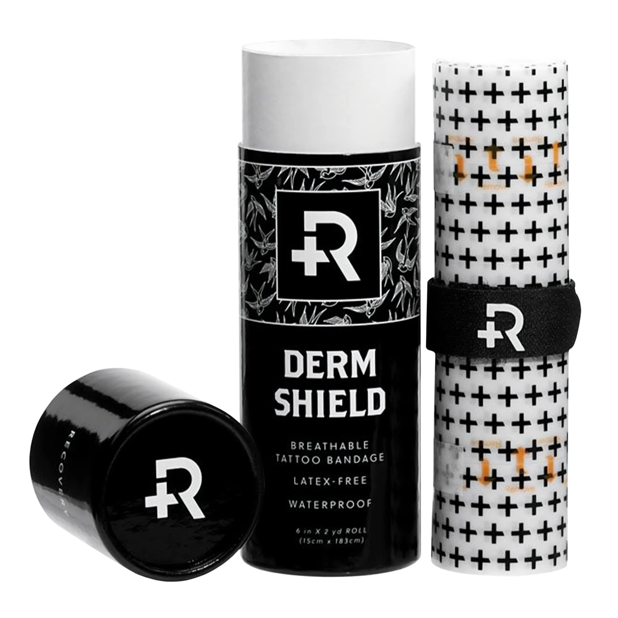 Recovery Aftercare Derm Shield Tattoo Aftercare Bandage Roll - Waterproof Adhesive Bandages, Transparent Matte Film - 6 Inches x 2 Yards