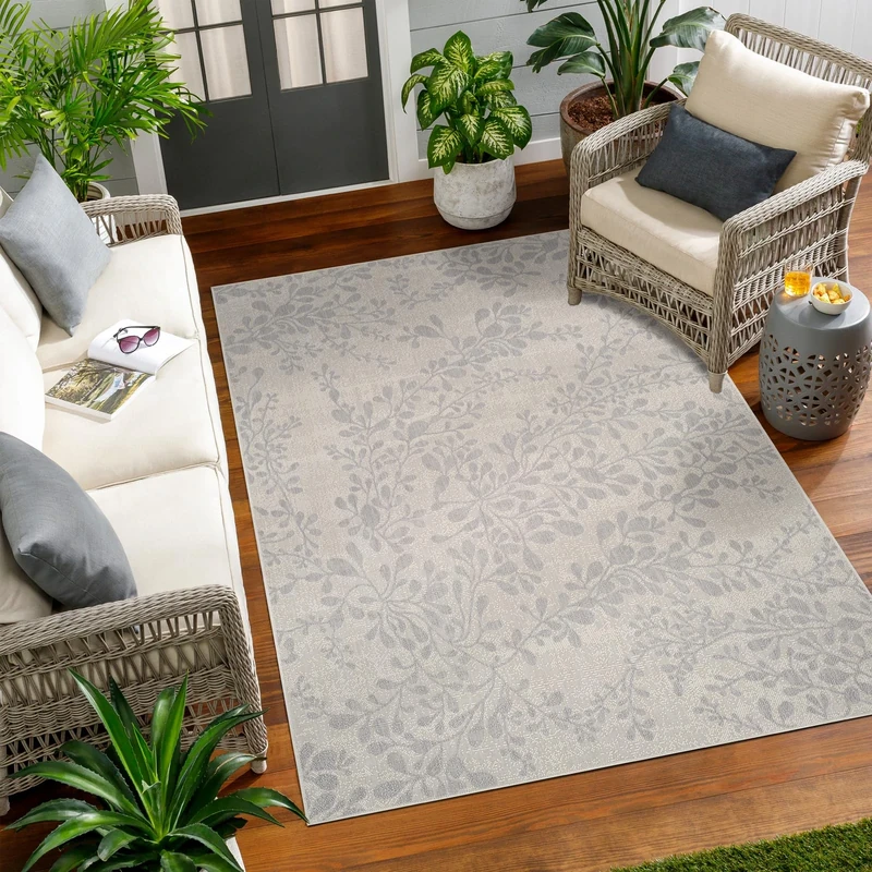 Livabliss Serik Indoor Outdoor Rug - Boho Runner Rugs for Living Room 80x150 cm Dining, Hallway Carpet, Patterned Neutral & Coloured Rugs, Waterproof, Stain Durable - Ivory and Grey
