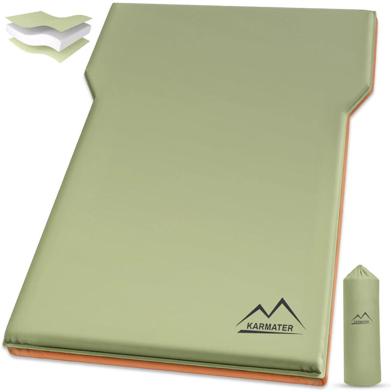 M KARMATER SUV Air Mattress - Extra Thick Memory Foam Car Bed, Sleeping Pad for 2 Persons, Camping Mattress with Storage Bag