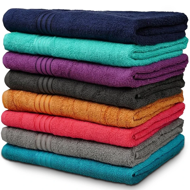 ZUPERIA Classic Bath Towels - 8 Pack - 27" x 54" - Ultra Soft 100% Cotton Large Bathroom Towels, Highly Absorbent Towel for Bathroom, Ideal for Pool, Home, Gym, Spa, Hotel (Assorted)