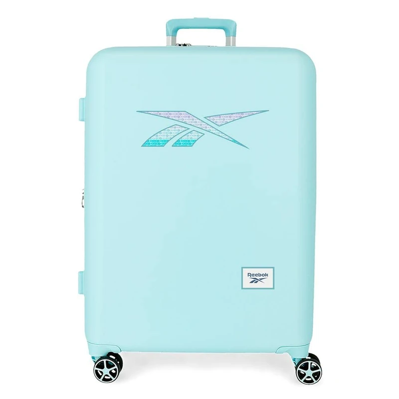 Reebok Medium Suitcase, Turquoise, 48 x 70 x 26 cm, Hard ABS, Built-in TSA Lock, 74 L, 2.5 kg, 4 Double Wheels