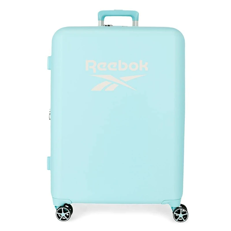 Reebok Roxbury Medium Suitcase, Turquoise, 48 x 70 x 26 cm, Hard ABS, Built-in TSA Lock, 81 L, 2.5 kg, 4 Double Wheels