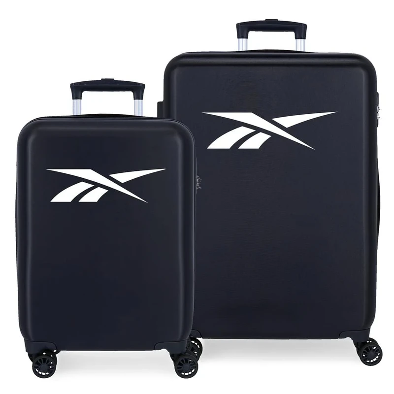 Reebok Portland Suitcase Set, Blue, 55/68 cm, Hard ABS, Side Combination Lock, 104 L, 6 kg, 4 Double Wheels, Hand Luggage