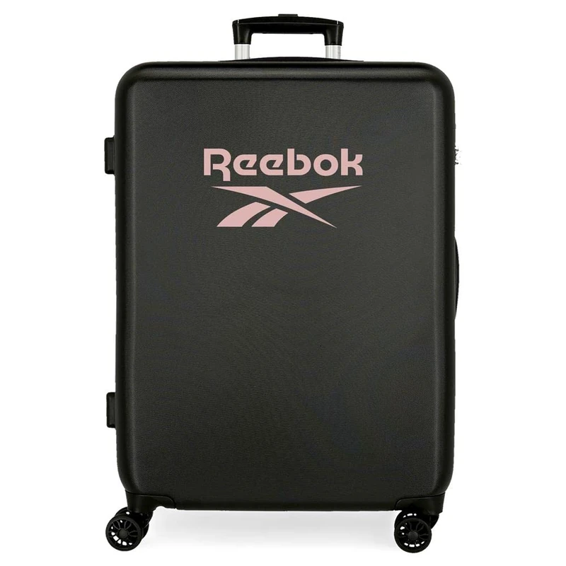 Reebok Beverly Medium Suitcase, Black, 48 x 68 x 26 cm, Hard ABS, Side Combination Lock, 70 L, 3 kg, 4 Wheels
