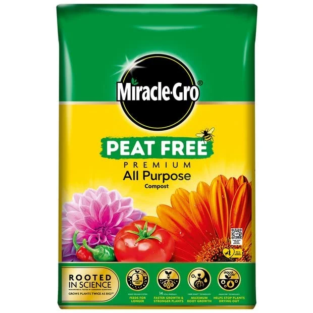 40L Miracle Gro Premium All Purpose Compost, Multi-Purpose Fertilisers, Gardening Soils for Outdoor and Indoor Planting, Small to Large Plants