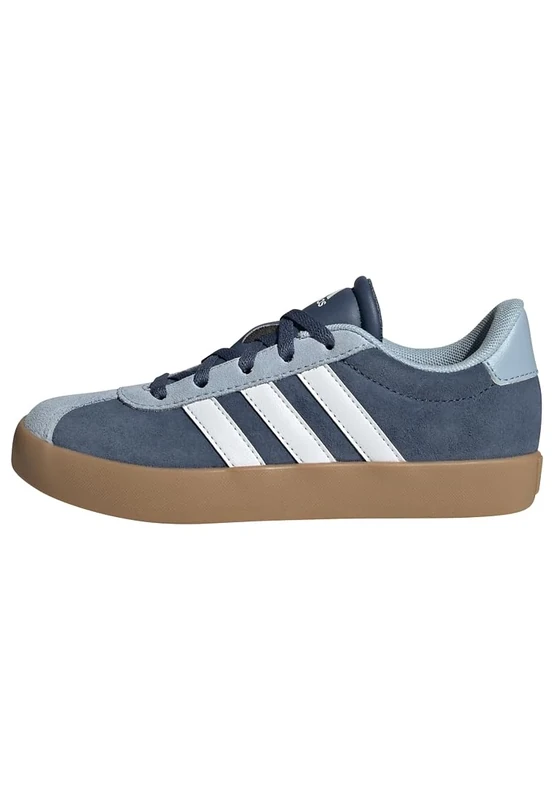 adidas Unisex Kids VL Court 3.0 Shoes, Preloved Ink/Cloud White/Wonder Blue, 4 UK
