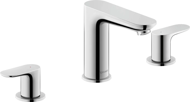Duravit Wave Washbasin Tap (Spout Height 108 mm), 3-Hole Bathroom Tap, Chrome