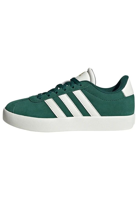 adidas Unisex Kids VL Court 3.0 Shoes, Green/Off White/Gold Metallic, 4 UK