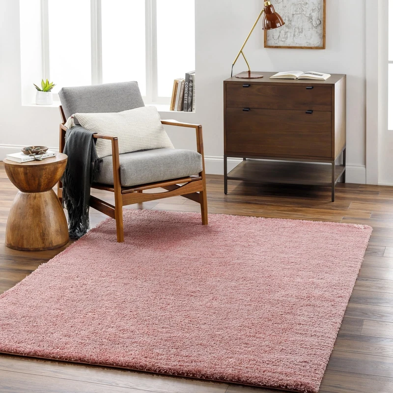 Livabliss Shaggy Rug - Modern Berber Rugs Living Room, Large 200x274 cm, Soft Shaggy Rugs for Bedroom - Neutral Boho Fluffy Rug, Easy Care Plush Thick Pile - Pink