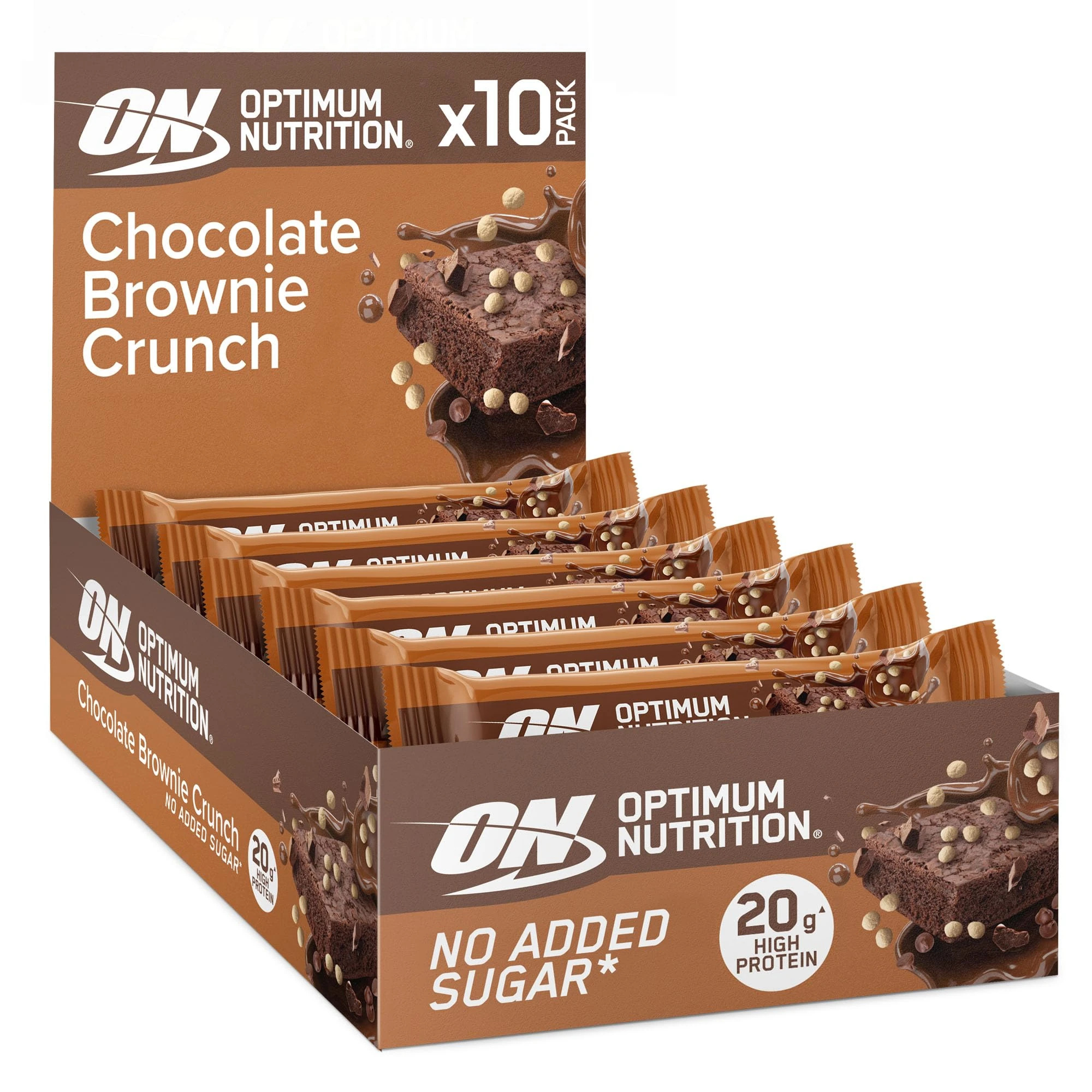 Optimum Nutrition Chocolate Brownie Crunch Protein Bar, 10 x 65 g