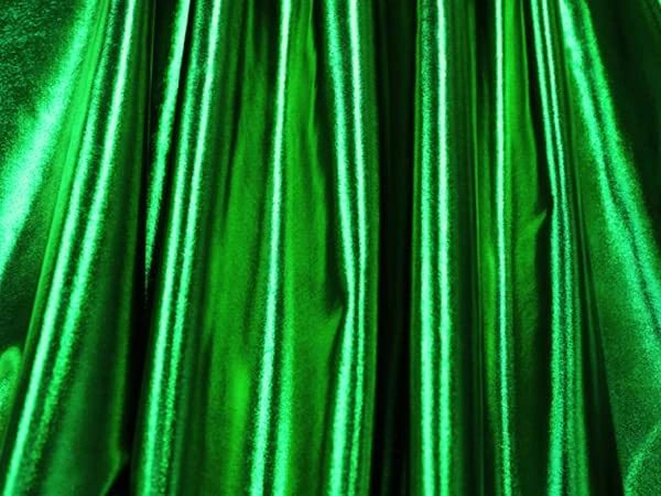 1 Metre 4 Way Stretch Nylon Spandex Metallic Wet Look Effect Lycra Fabric All Way Stretch Elastane Stretchy Shiny Foil Material Dancewear, Swimming, Sports Activewear (Emerald Green)