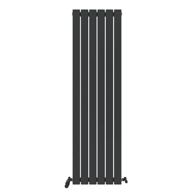 iBathUK Apex Wall Mounted Vertical Single Slim Flat Panel Radiator, Steel Designer Radiator with Hydronic Central Heating, Modern Designer Radiator for Bathroom in Matt Anthracite, 1600mm x 456mm