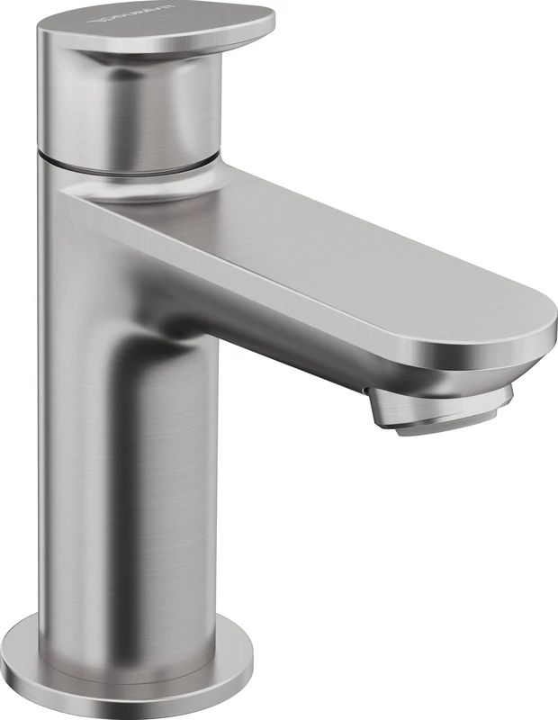 Duravit Wave Pillar Sink Tap, Brushed Stainless Steel