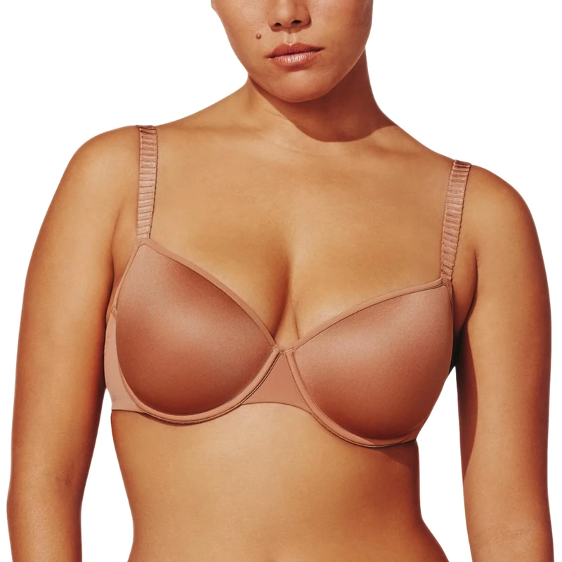 ThirdLove Classic T Shirt Bra, Tshirt Bras for Women, Everyday T-Shirt Comfort Bra, Smoothing for No-Show Lines, Underwire, Mocha, 36A