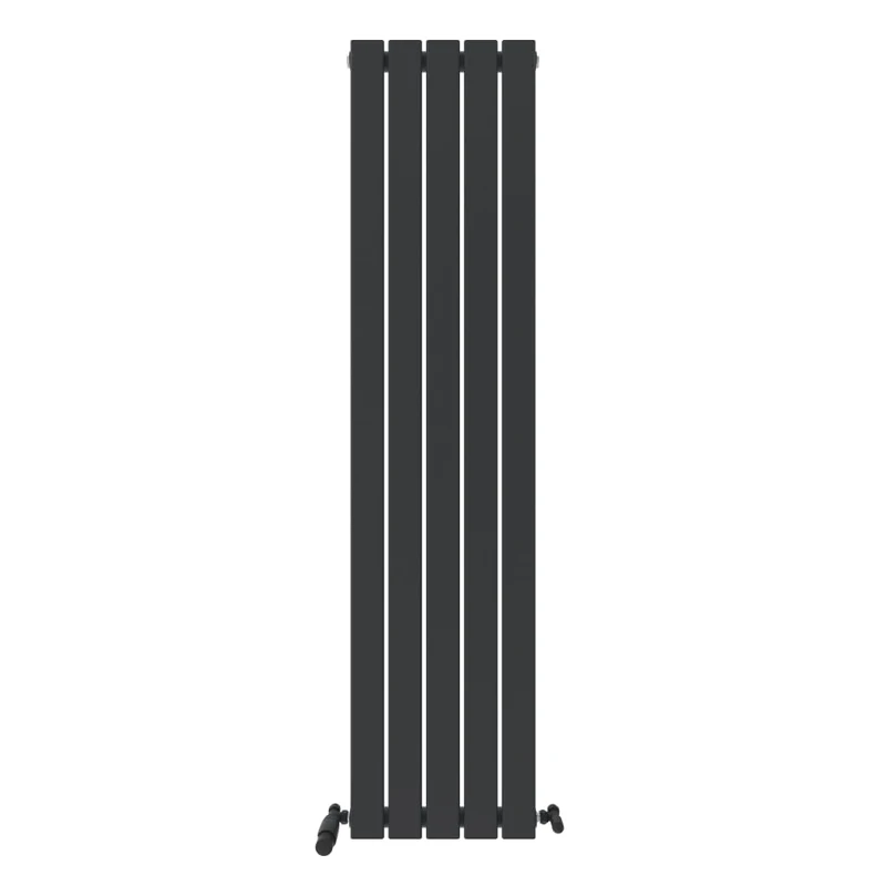iBathUK Apex Wall Mounted Vertical Single Slim Flat Panel Radiator, High Thermal Output Design, Modern Steel Designer Radiator for Bathroom, Bedroom, Living Room in Matt Anthracite, 1600mm x 380mm