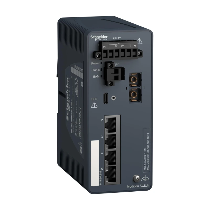 Schneider MCSESM053F1CS0, Switchgestprof_4X100Txrj45,1X100Fxfomono (EAN 3606481463258)