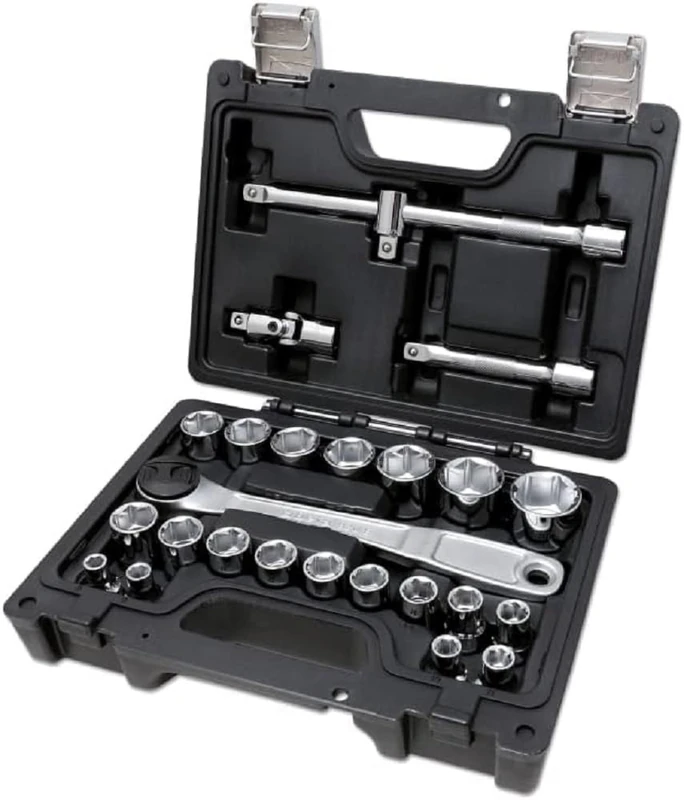 Beta - 923E/C25 Socket Key Box, Set of 20 Hexagonal Socket Wrenches and 5 Accessories. Socket Wrench kit in Shockproof Plastic case with Metal latches