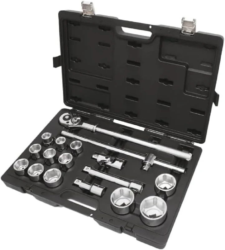 Beta - 928E/C17 Set of 12 Hexagonal Socket Wrenches and 5 Accessories, in Plastic Box. Socket Wrench kit in Plastic case Shockproof with Metal latches