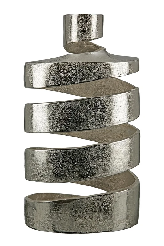 GILDE Decorative Large Vase Decorative XL – Aluminium – for Branches Dried Flowers – Winter Christmas Decoration Silver Christmas Decoration – Colour: Silver Height 35.5 cm